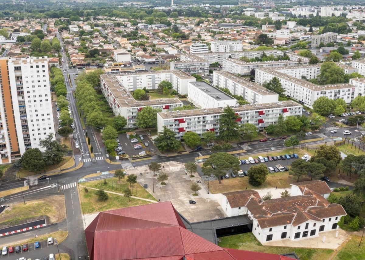 projet de réaménagement urbain – vue aérienne de la zone à réaménager