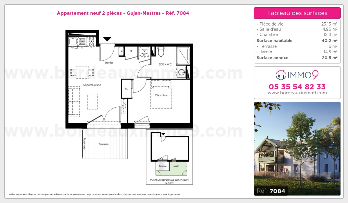 Plan et surfaces, Programme neuf Gujan-Mestras Référence n° 7084