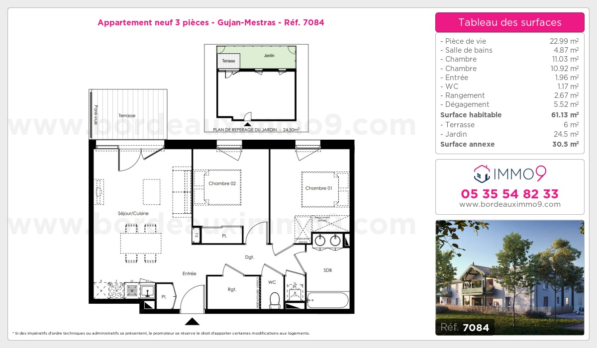 Plan et surfaces, Programme neuf Gujan-Mestras Référence n° 7084