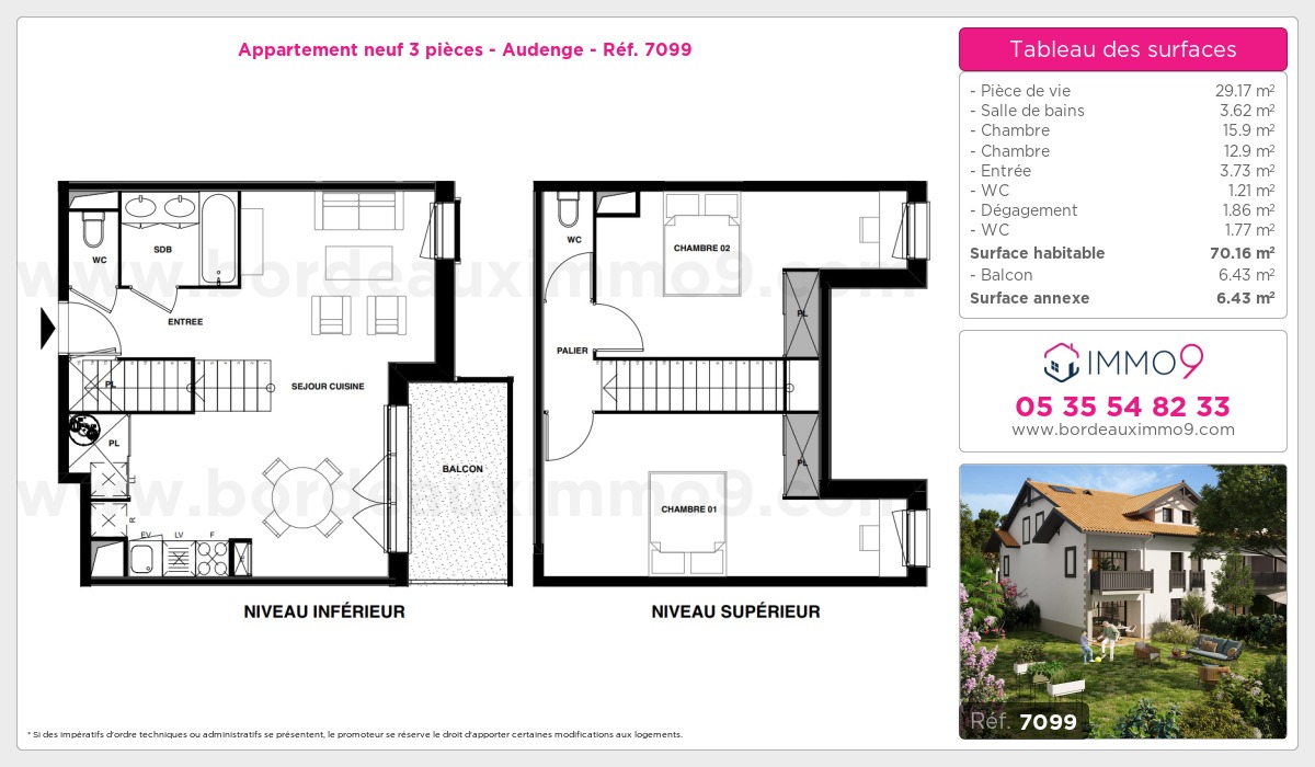 Plan et surfaces, Programme neuf Audenge Référence n° 7099