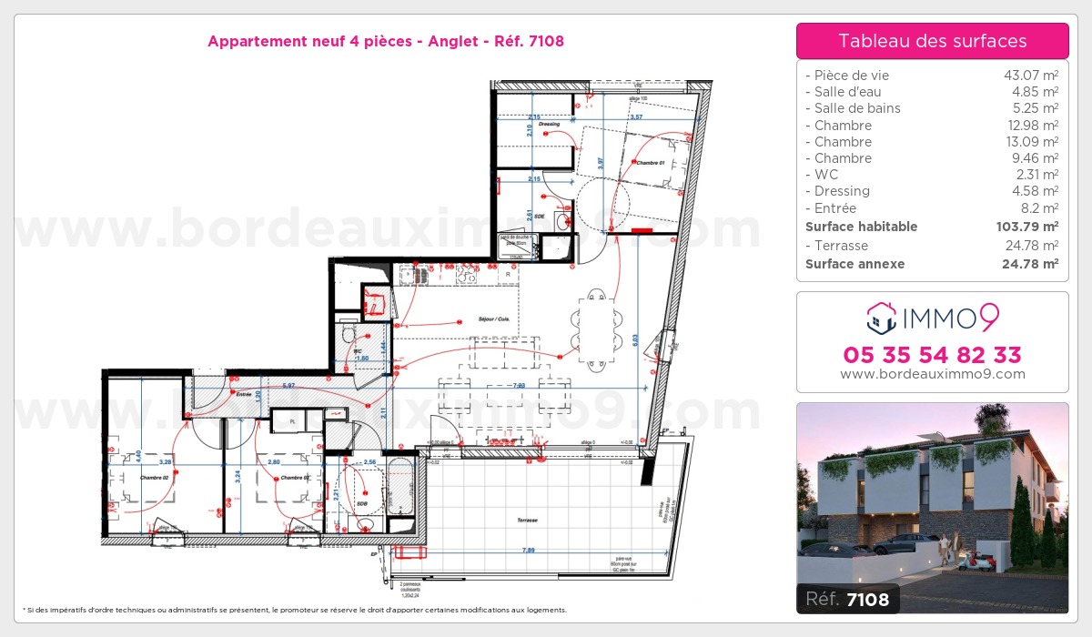 Plan et surfaces, Programme neuf Anglet Référence n° 7108