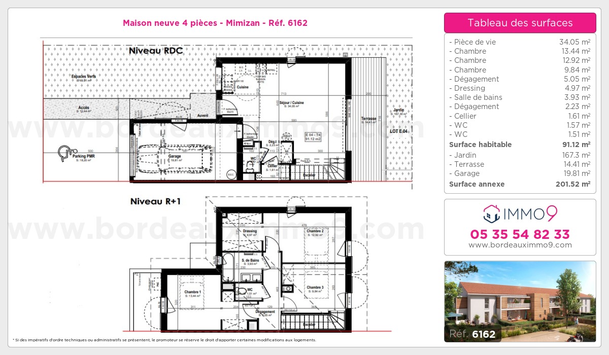 Plan et surfaces, Programme neuf Mimizan Référence n° 6162