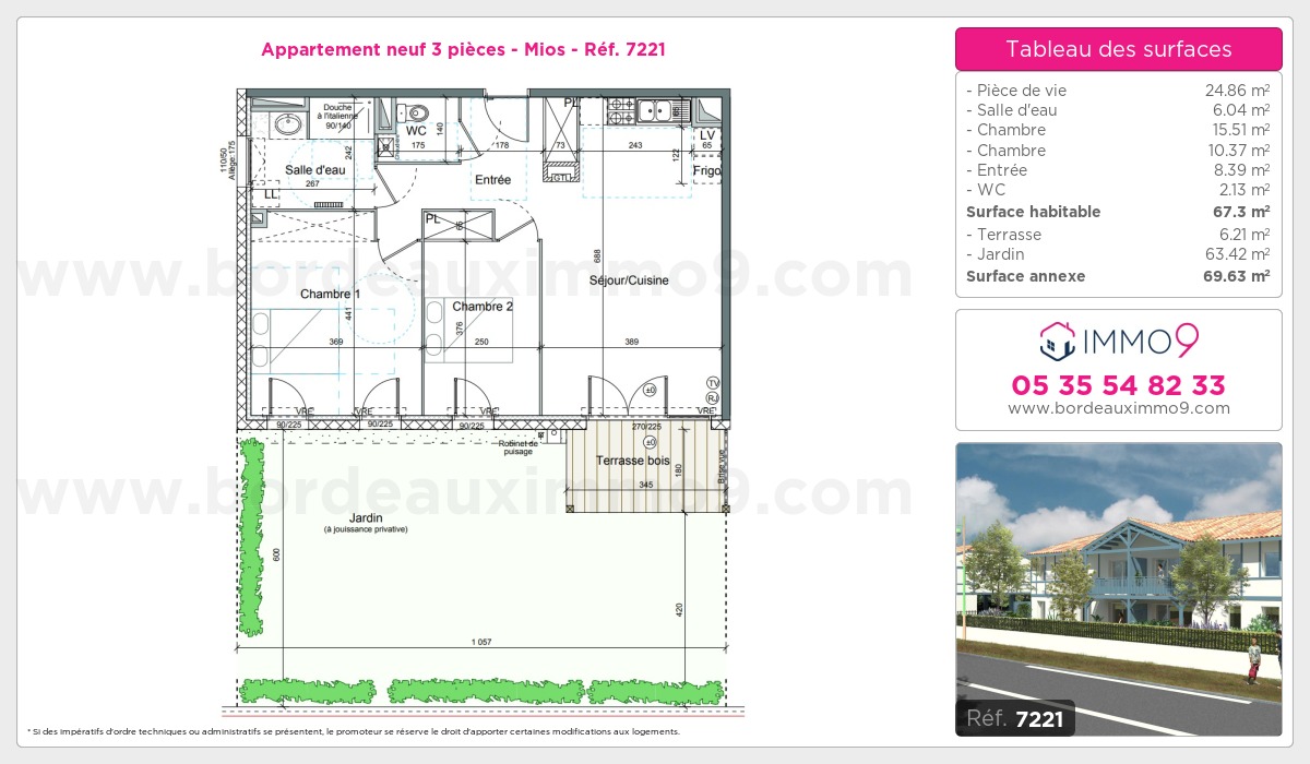 Plan et surfaces, Programme neuf Mios Référence n° 7221