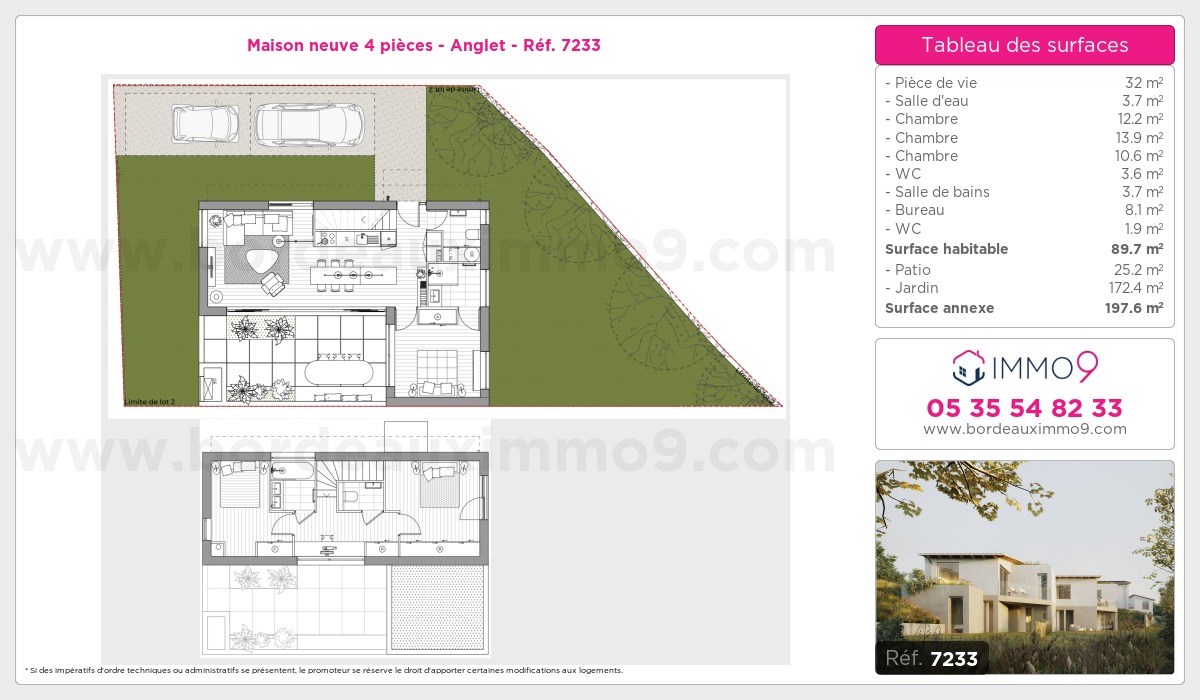 Plan et surfaces, Programme neuf Anglet Référence n° 7233