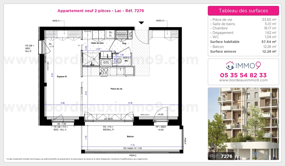 Plan et surfaces, Programme neuf  Référence n° 