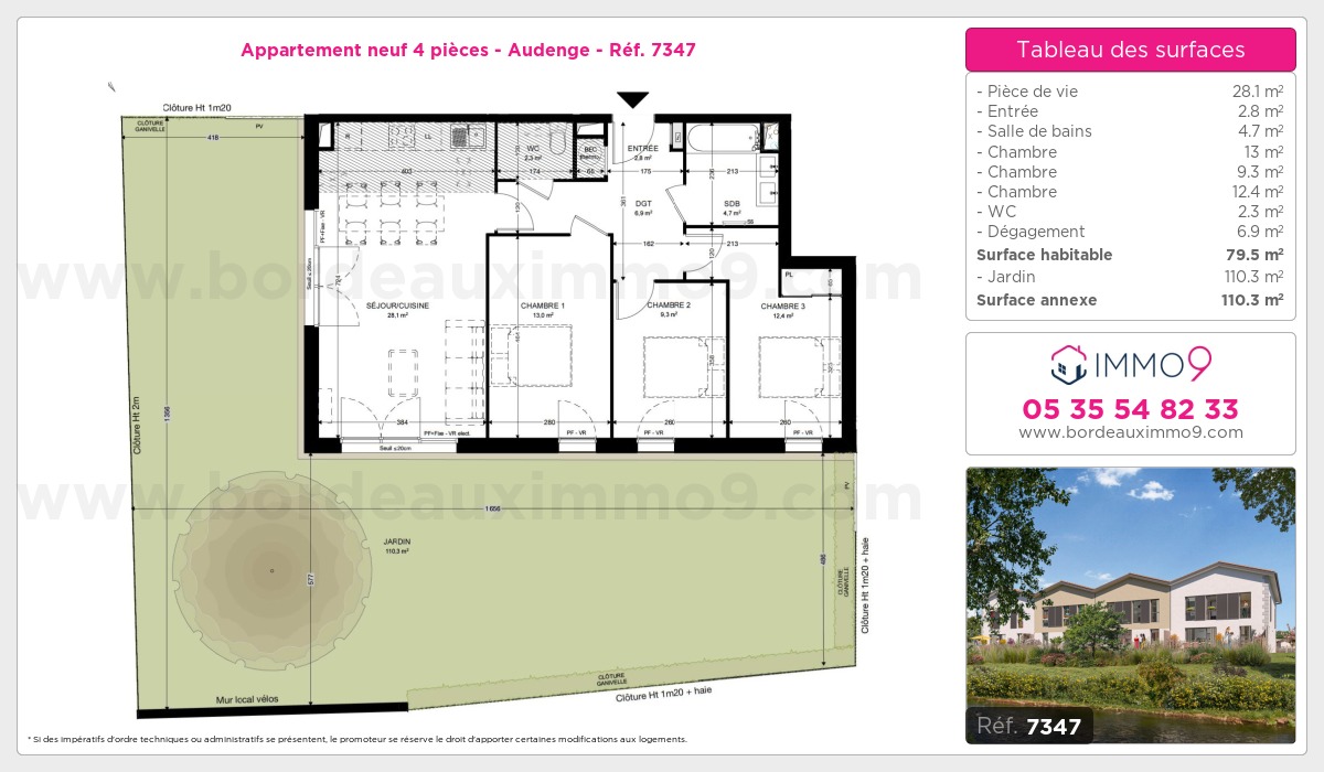 Plan et surfaces, Programme neuf Audenge Référence n° 7347