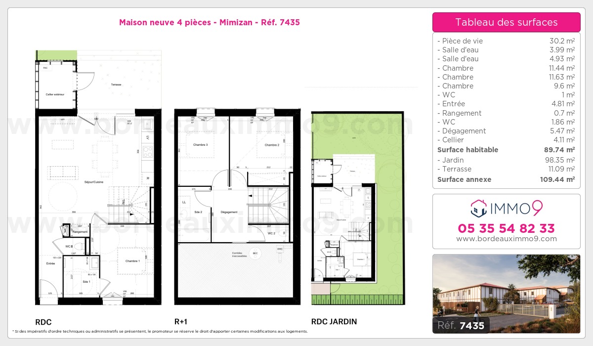 Plan et surfaces, Programme neuf Mimizan Référence n° 7435
