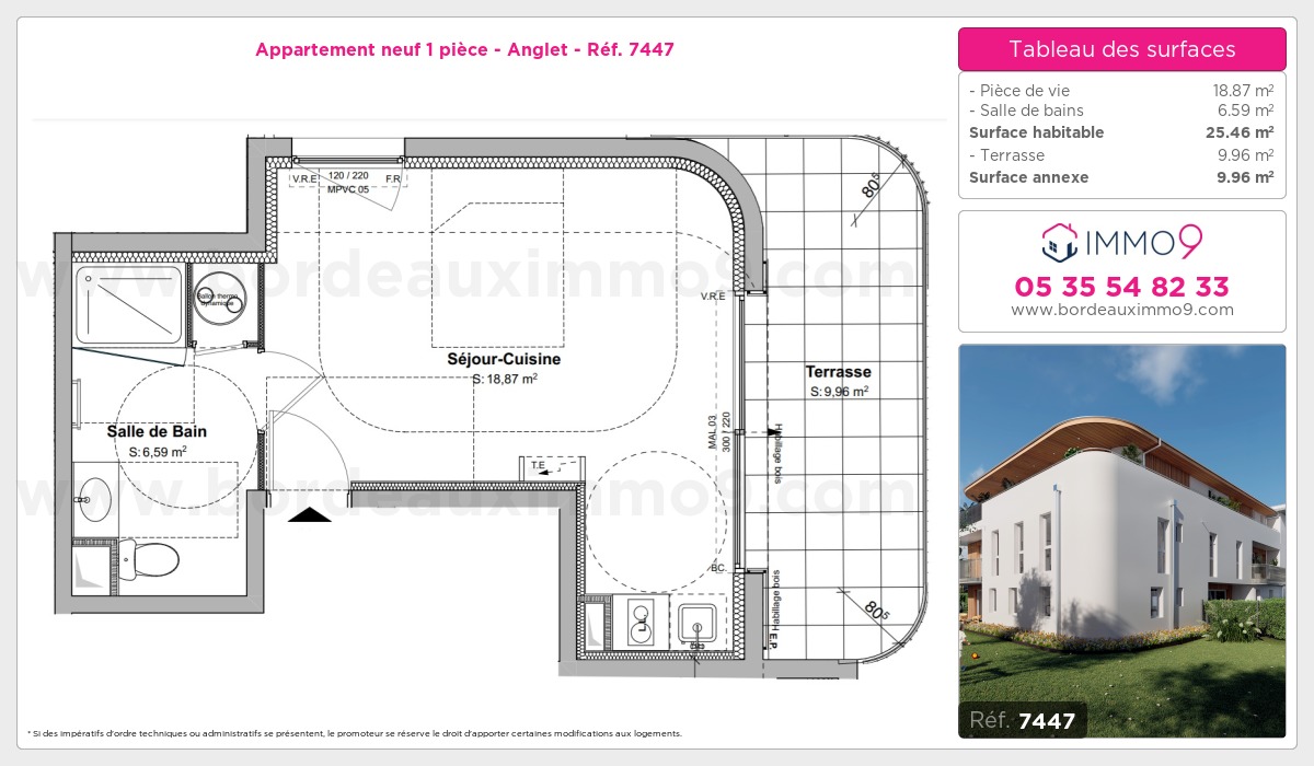 Plan et surfaces, Programme neuf Anglet Référence n° 7447