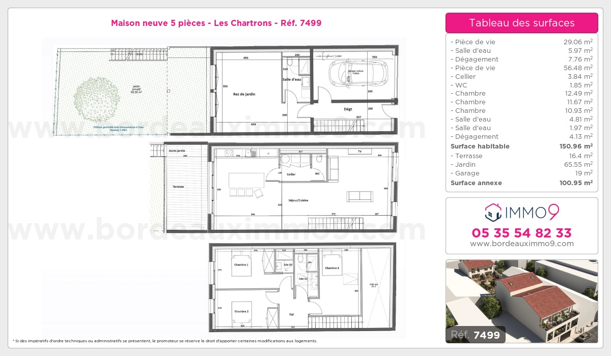Plan et surfaces, Programme neuf Bordeaux : Chartrons Référence n° 7499