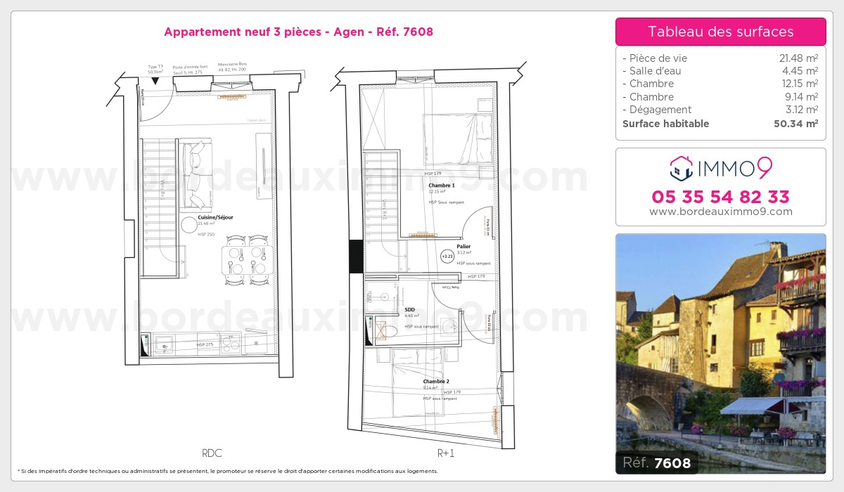 Plan et surfaces, Programme neuf Agen Référence n° 7608