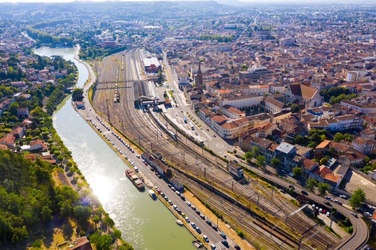 Vue aérienne sur Agen