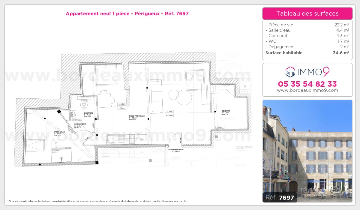 Plan et surfaces, Programme neuf Périgueux Référence n° 7697