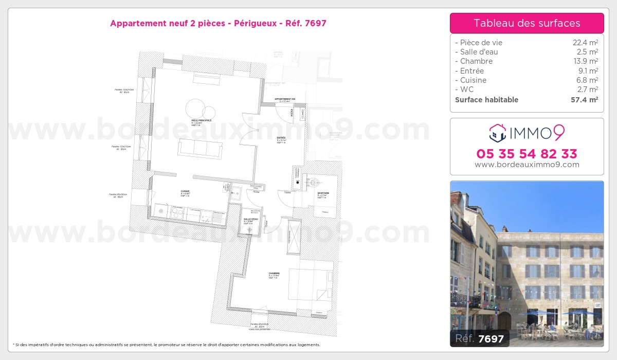 Plan et surfaces, Programme neuf Périgueux Référence n° 7697