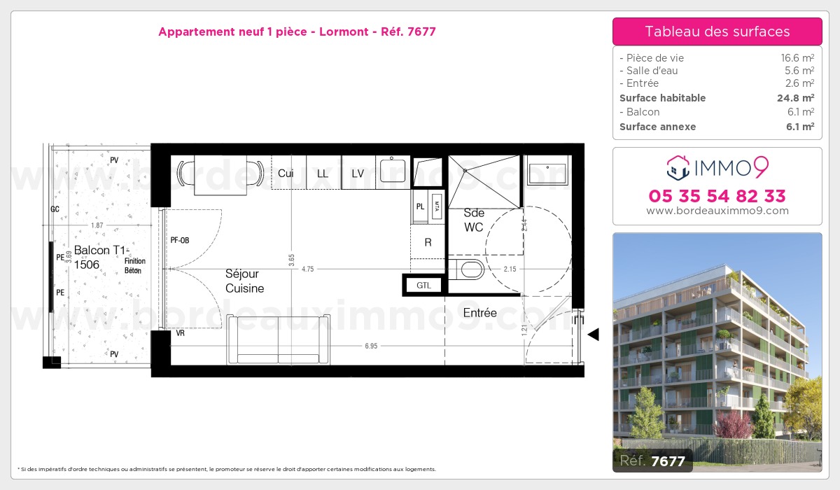 Plan et surfaces, Programme neuf Lormont Référence n° 7677