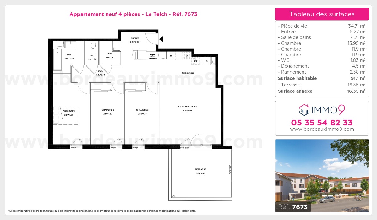 Plan et surfaces, Programme neuf Teich Référence n° 7673