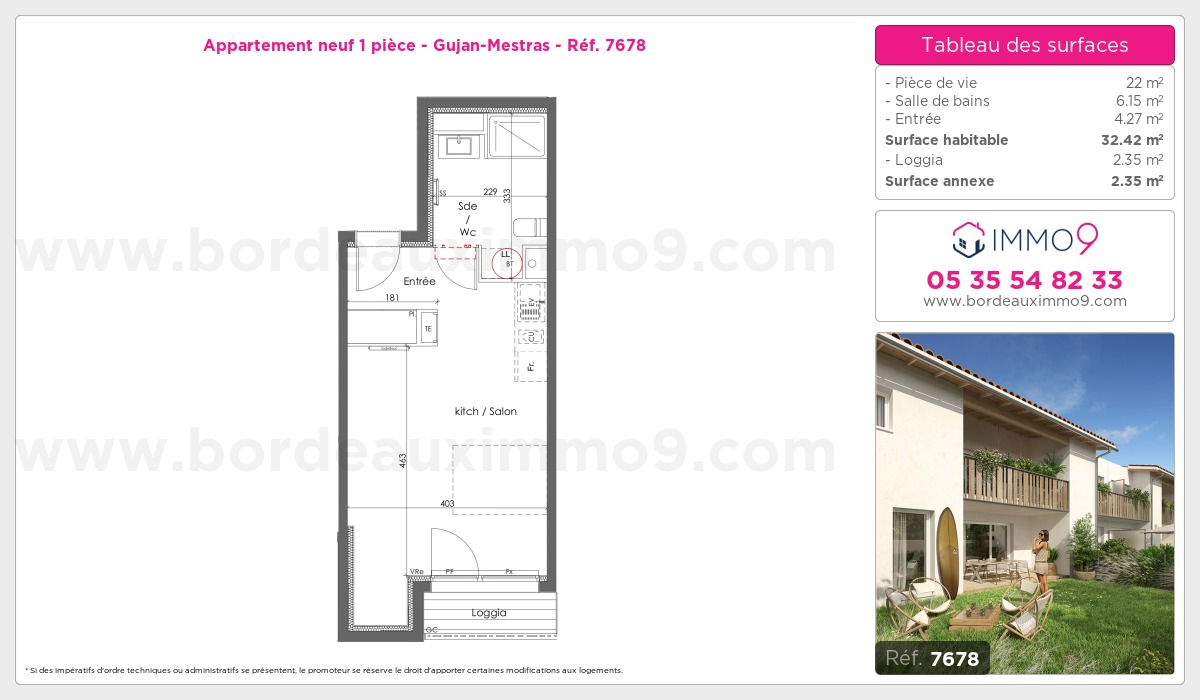 Plan et surfaces, Programme neuf Gujan-Mestras Référence n° 7678