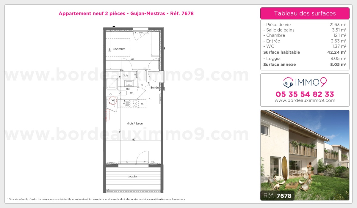 Plan et surfaces, Programme neuf Gujan-Mestras Référence n° 7678