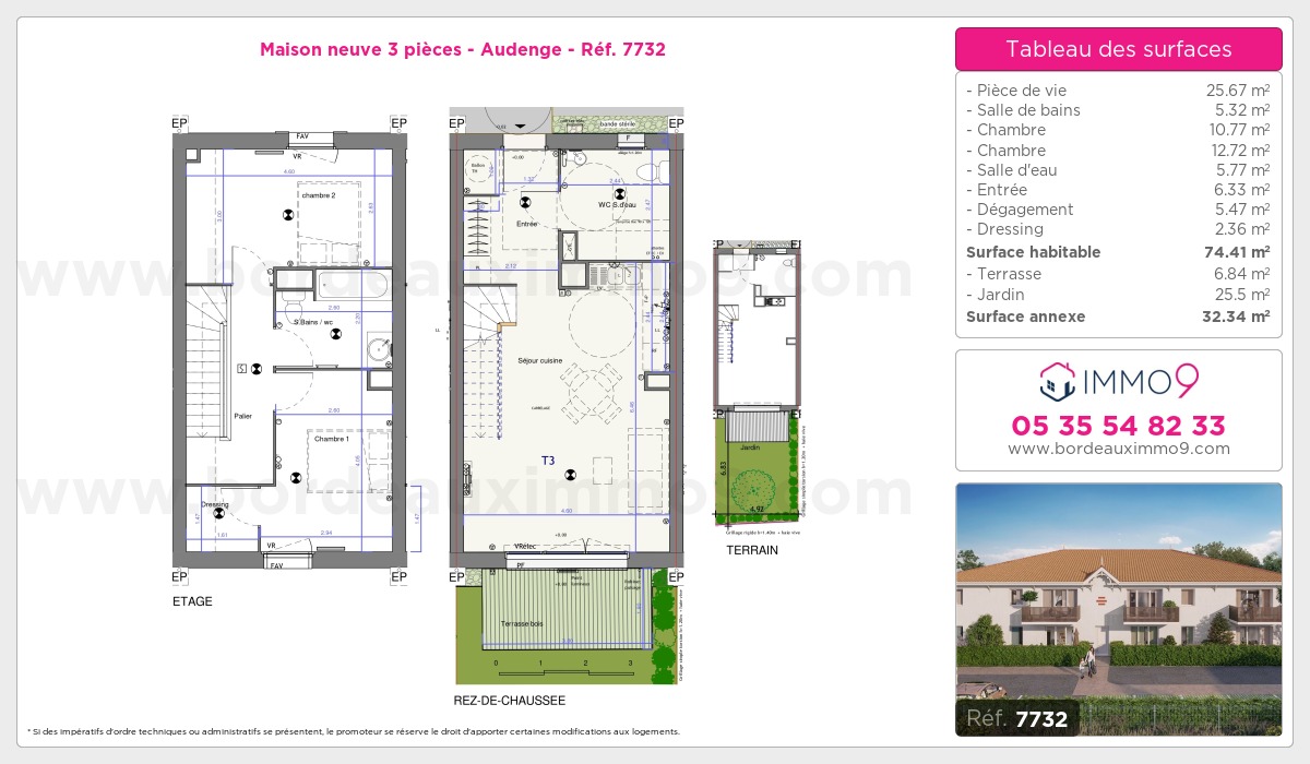 Plan et surfaces, Programme neuf Audenge Référence n° 7732