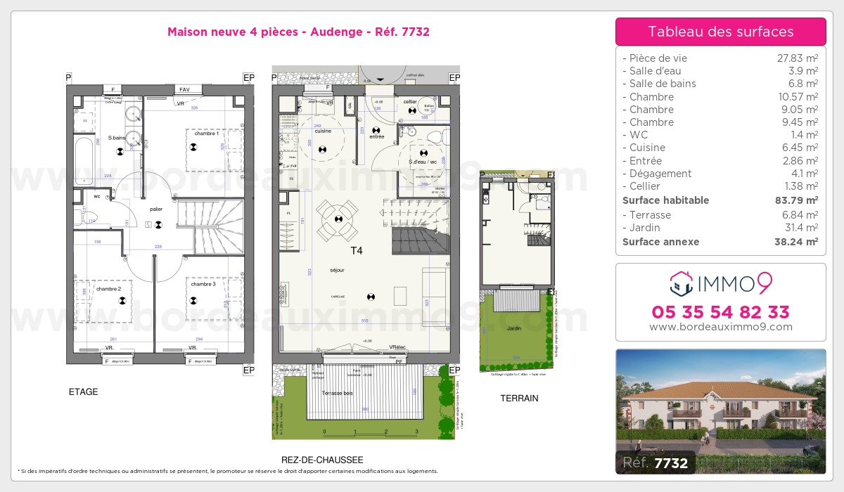 Plan et surfaces, Programme neuf Audenge Référence n° 7732