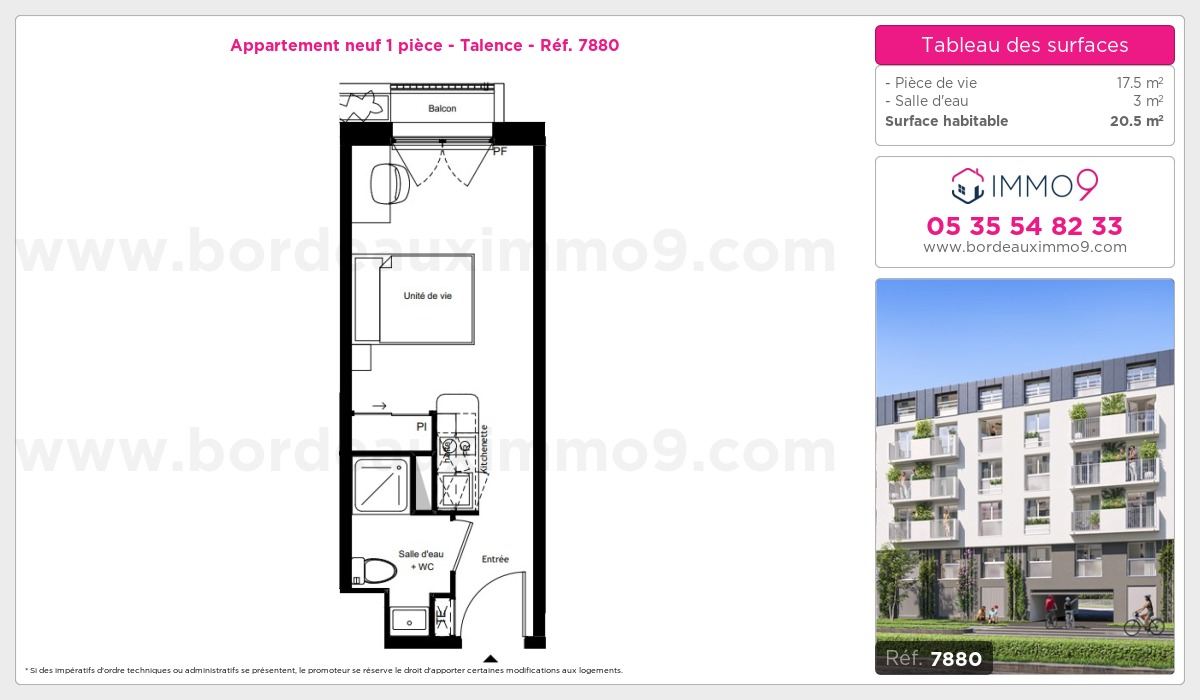 Plan et surfaces, Programme neuf Talence Référence n° 7880
