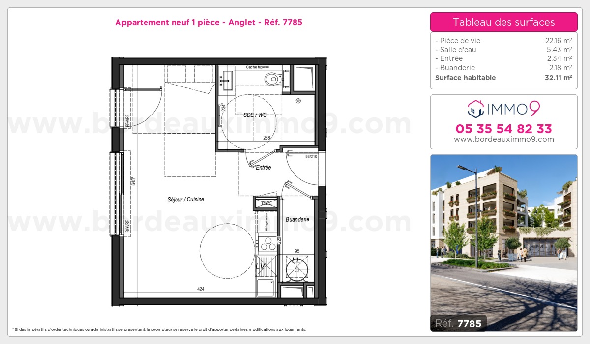 Plan et surfaces, Programme neuf Anglet Référence n° 7785