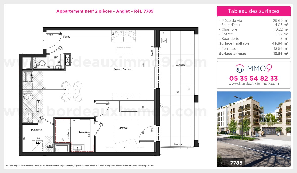 Plan et surfaces, Programme neuf Anglet Référence n° 7785
