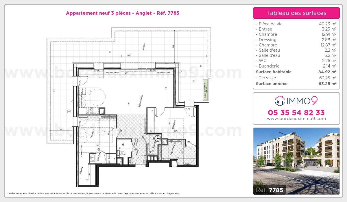 Plan et surfaces, Programme neuf Anglet Référence n° 7785