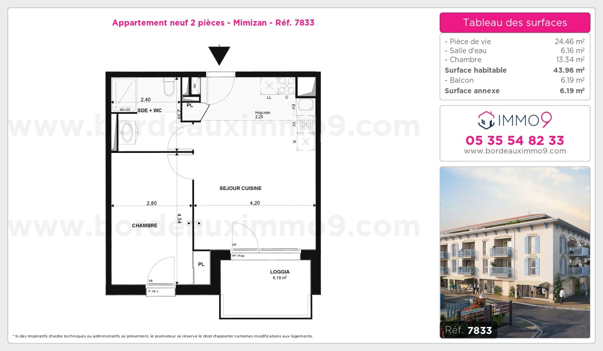 Plan et surfaces, Programme neuf Mimizan Référence n° 7833
