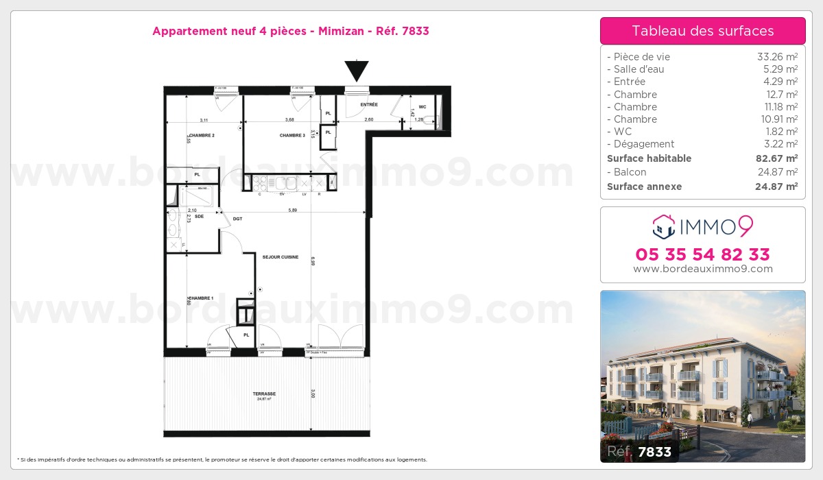 Plan et surfaces, Programme neuf Mimizan Référence n° 7833