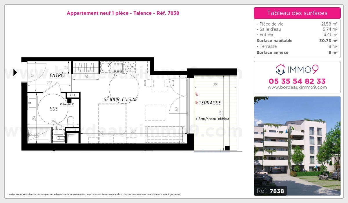 Plan et surfaces, Programme neuf Talence Référence n° 7838