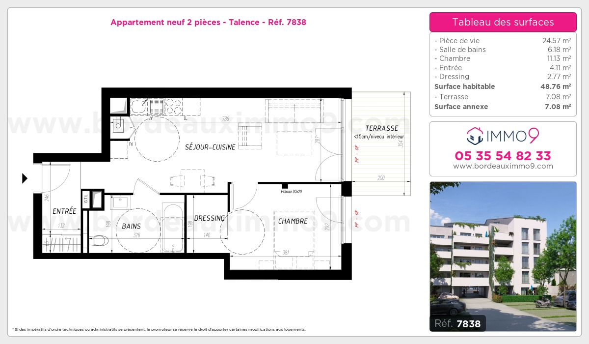 Plan et surfaces, Programme neuf Talence Référence n° 7838