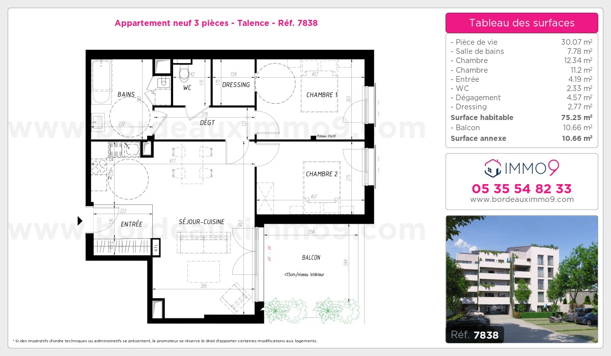 Plan et surfaces, Programme neuf Talence Référence n° 7838