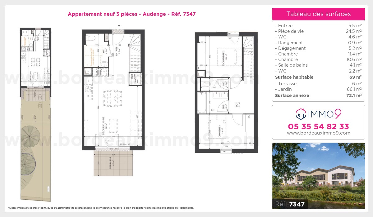 Plan et surfaces, Programme neuf Audenge Référence n° 7347