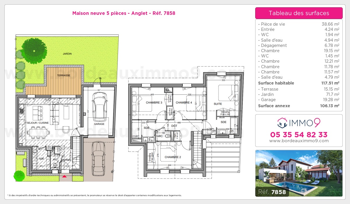 Plan et surfaces, Programme neuf Anglet Référence n° 7858