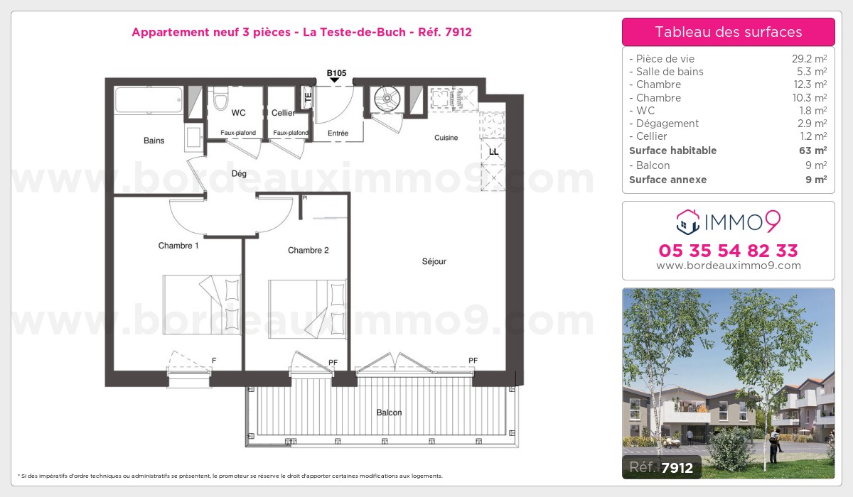 Plan et surfaces, Programme neuf Teste-de-Buch Référence n° 7912