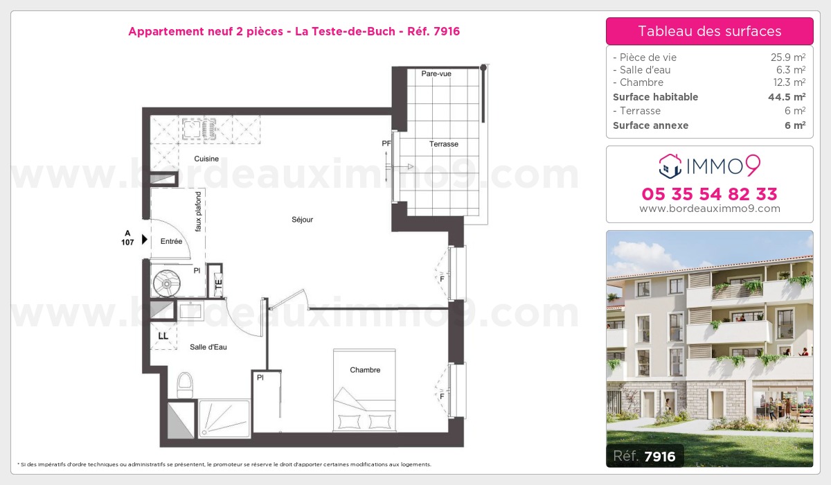Plan et surfaces, Programme neuf Teste-de-Buch Référence n° 7916