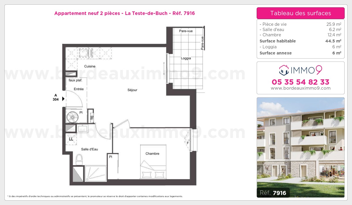 Plan et surfaces, Programme neuf Teste-de-Buch Référence n° 7916