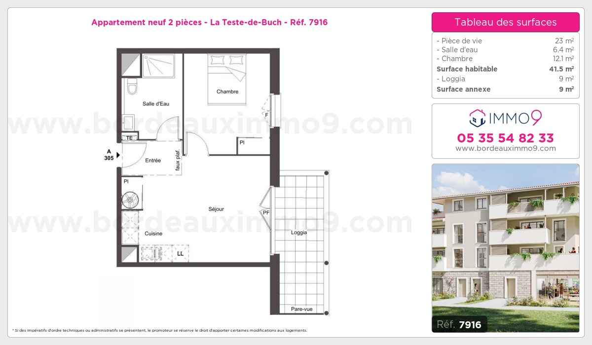 Plan et surfaces, Programme neuf Teste-de-Buch Référence n° 7916