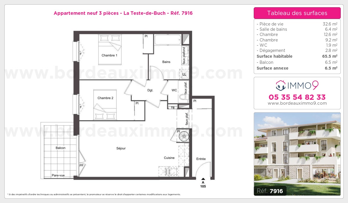 Plan et surfaces, Programme neuf Teste-de-Buch Référence n° 7916