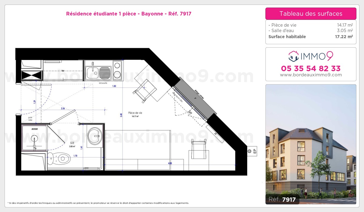Plan et surfaces, Programme neuf Bayonne Référence n° 7917