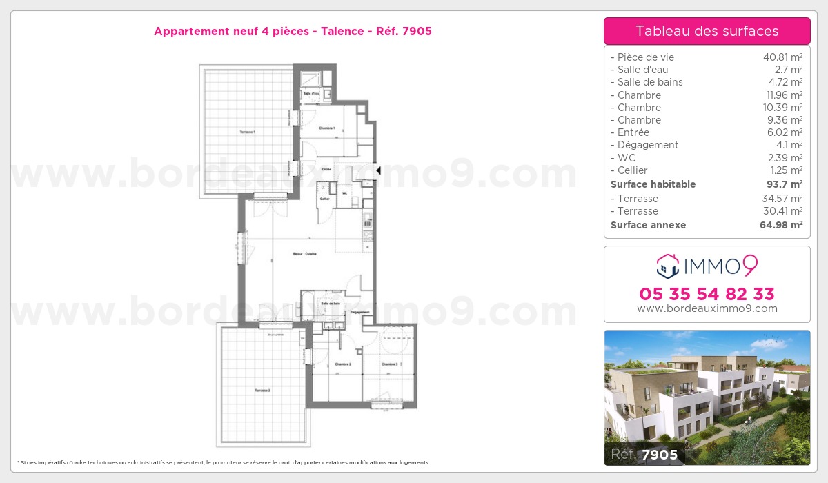 Plan et surfaces, Programme neuf Talence Référence n° 7905