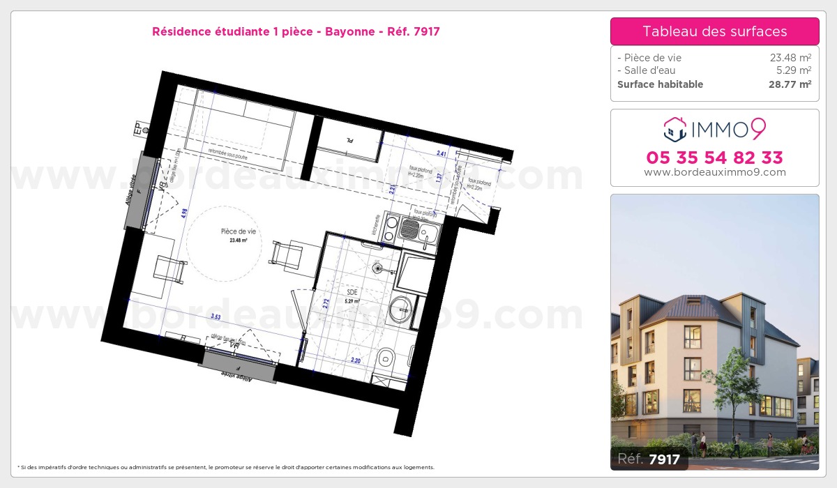 Plan et surfaces, Programme neuf Bayonne Référence n° 7917
