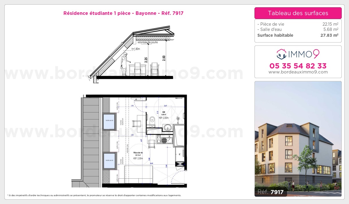 Plan et surfaces, Programme neuf Bayonne Référence n° 7917