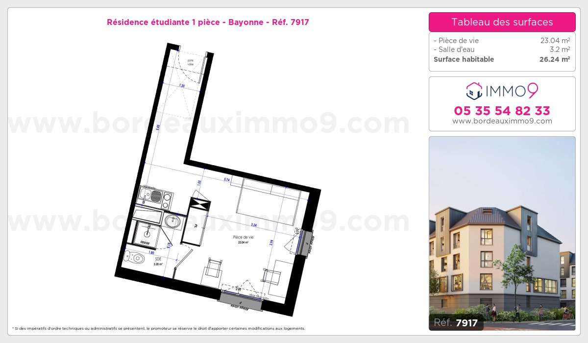 Plan et surfaces, Programme neuf Bayonne Référence n° 7917
