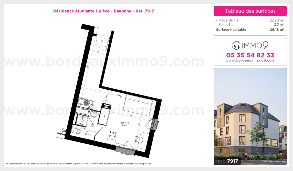 Plan et surfaces, Programme neuf Bayonne Référence n° 7917
