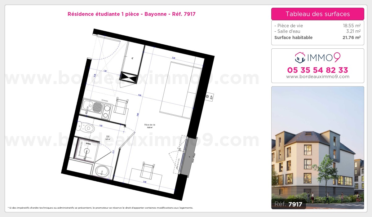 Plan et surfaces, Programme neuf Bayonne Référence n° 7917