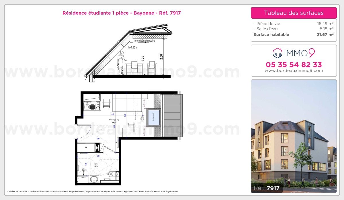 Plan et surfaces, Programme neuf Bayonne Référence n° 7917