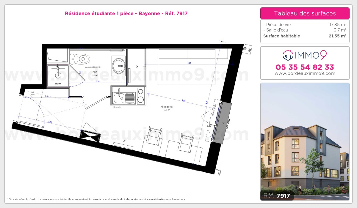 Plan et surfaces, Programme neuf Bayonne Référence n° 7917