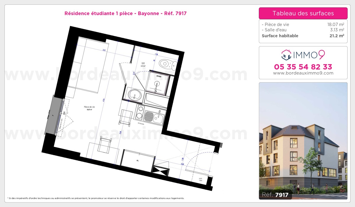 Plan et surfaces, Programme neuf Bayonne Référence n° 7917