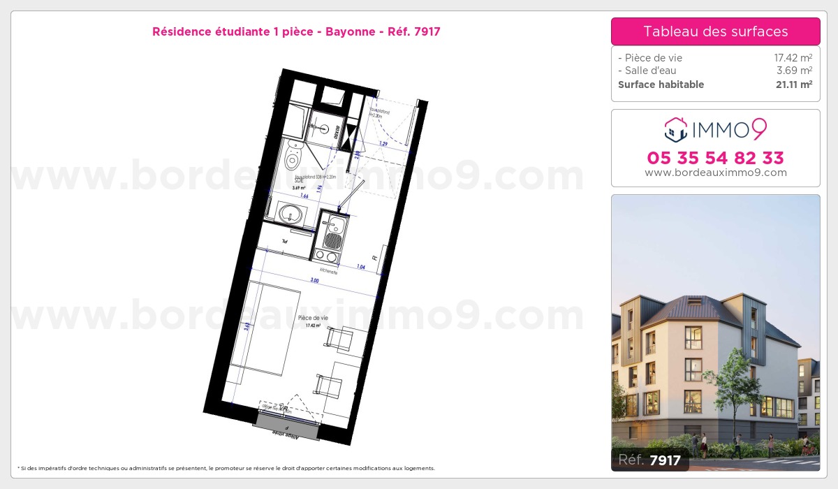 Plan et surfaces, Programme neuf Bayonne Référence n° 7917